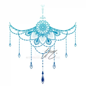 20 Tranquil Mandala Under Breast Tattoo Designs