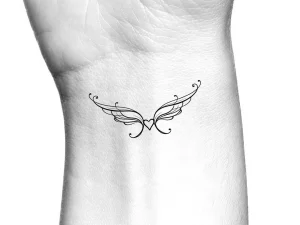17 Serene Memorial Butterfly Angel Wings Tattoo: A Tranquil Tribute