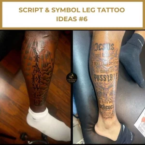 10 Men'S Bible Verse Leg Tattoos Express Faith