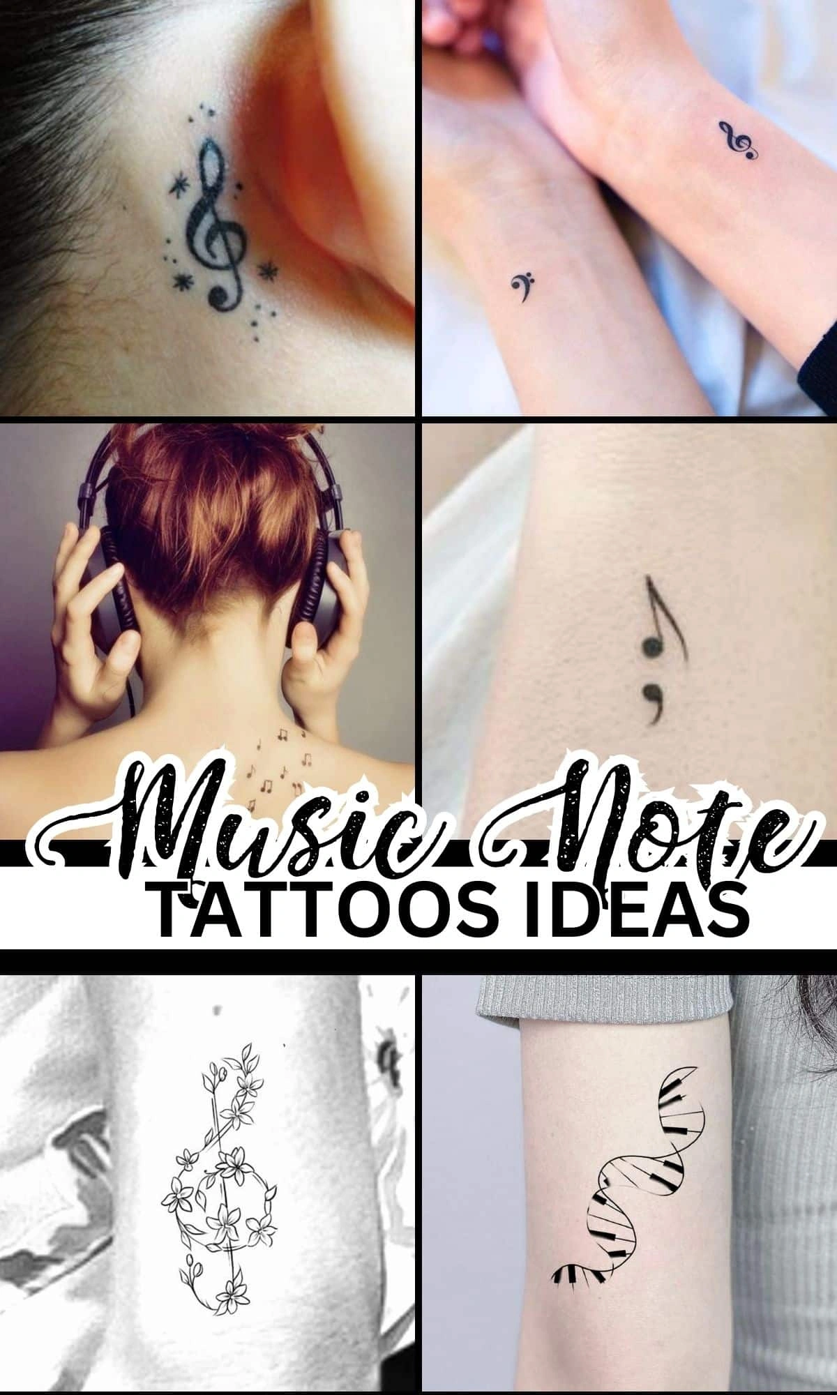 13 Enchanting Music Note Tattoos Behind The Ear Whisper