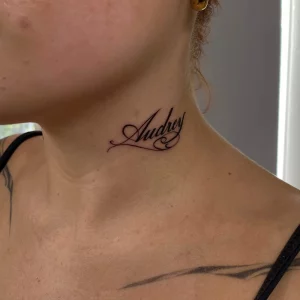 8 Inspiring Name Neck Tattoos For Women