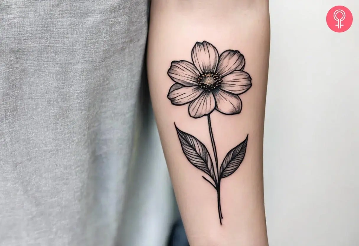 17 Elegant October Birth Flower Tattoo Black And White