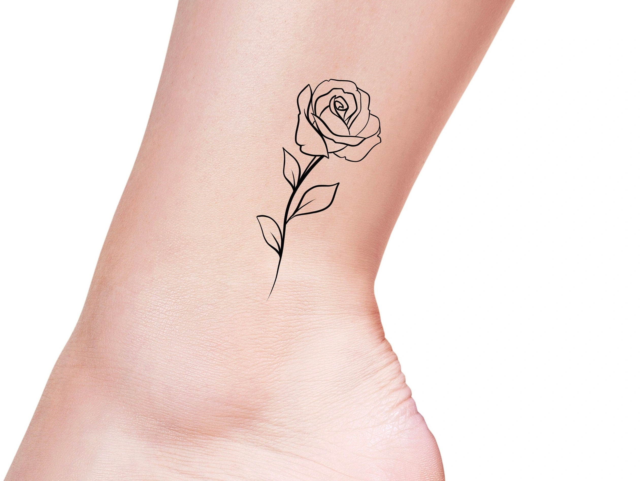 22 Elegant Rose Tattoos On The Ankle For The Bold