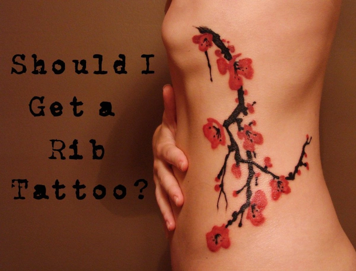 Side Tattoos Of Cherry Blossoms