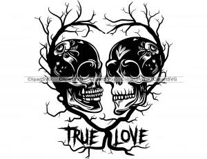 15 Bold Skull His And Hers Tattoos: Love & Unity