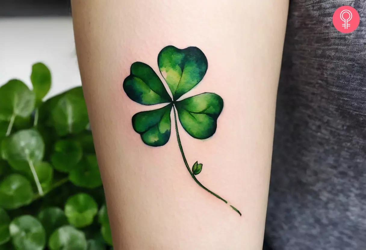 28 Mystic Small Black Four Leaf Clover Tattoo Luck