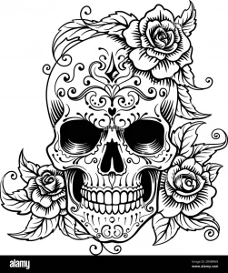11 Bold Sugar Skull And Roses Tattoo | Vibrant Art