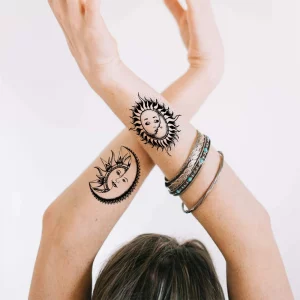 21 Striking Sun And Moon Tattoo Men Collection