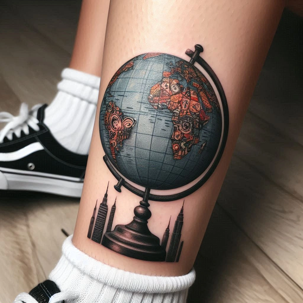 30 Stunning Tattoos Of The World Globe Your Journey