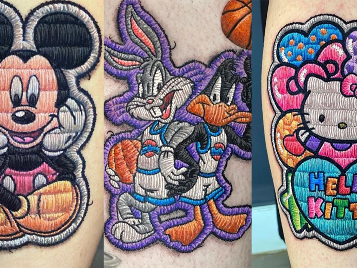 17 Elegant Stitches Tattoos That Mimic Real Embroidery