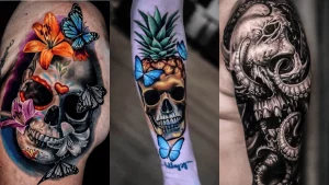 20 Stunning Tattoos With Skulls And Flowers