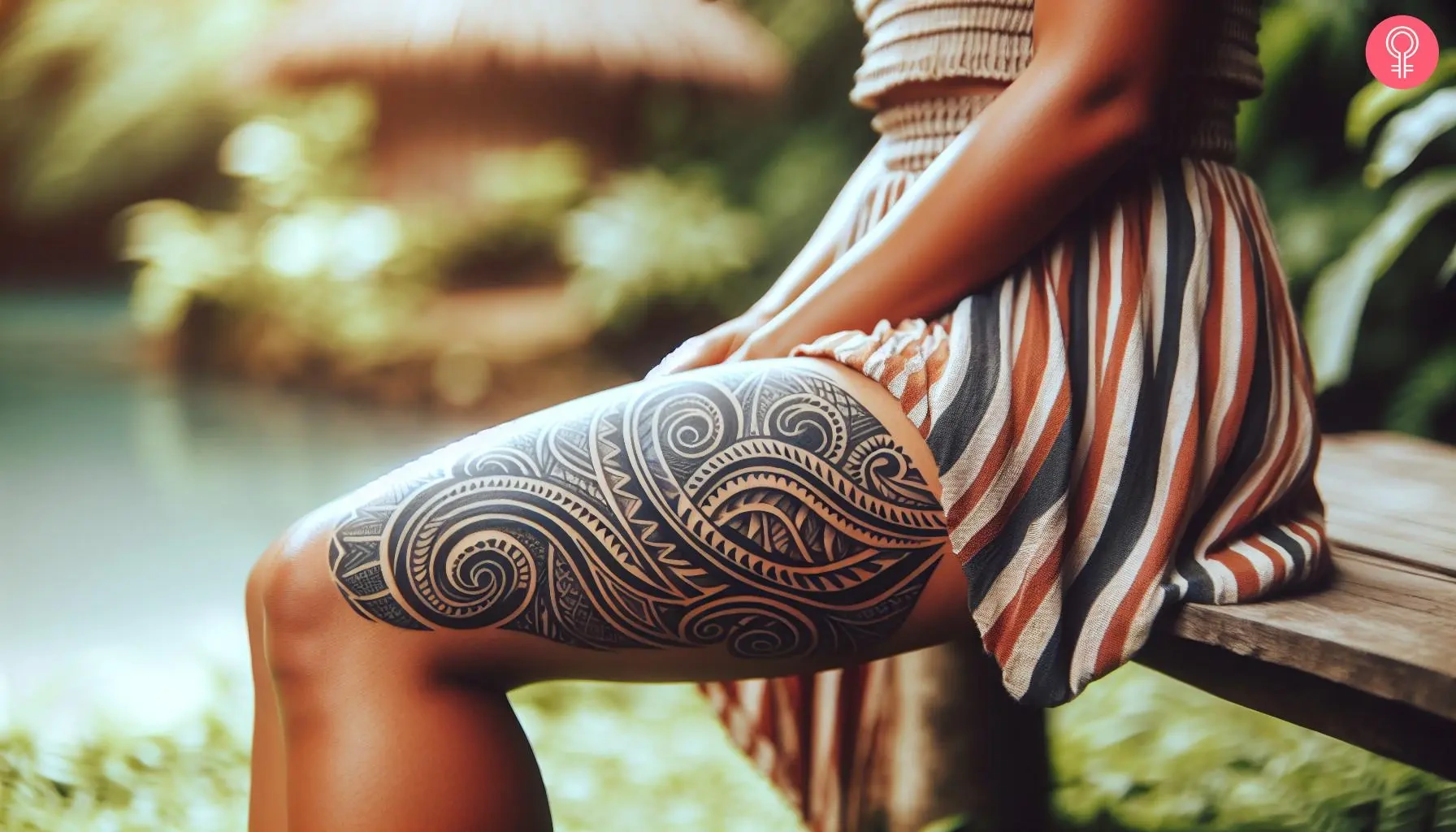 14 Fierce Tribal Thigh Tattoos For Women: Ignite