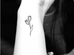 Tulip Tattoos Black And White - Minimalist Elegance